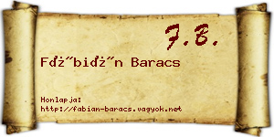 Fábián Baracs névjegykártya